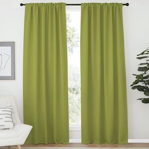 NICETOWN Grass Green Blackout Curtains 52x95 Set of 2 Window Panels 84"